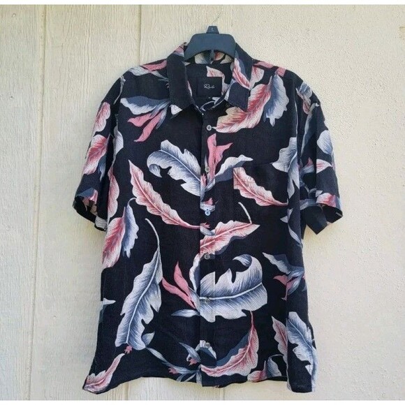 Rails carson linen blend  floral short sleeve button down shirt Mens sz Med - Picture 1 of 4